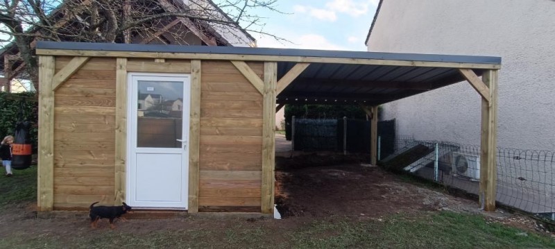 Garage mono pente avec carport