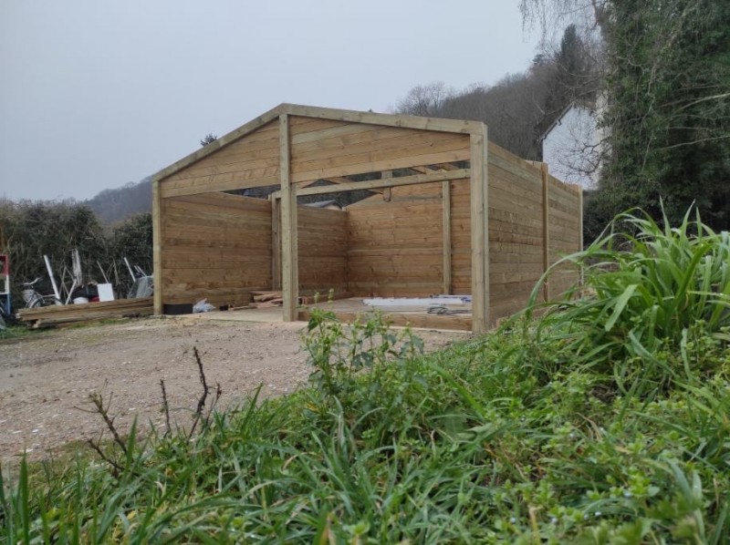 Garage double pente sur la commune de Gaillon