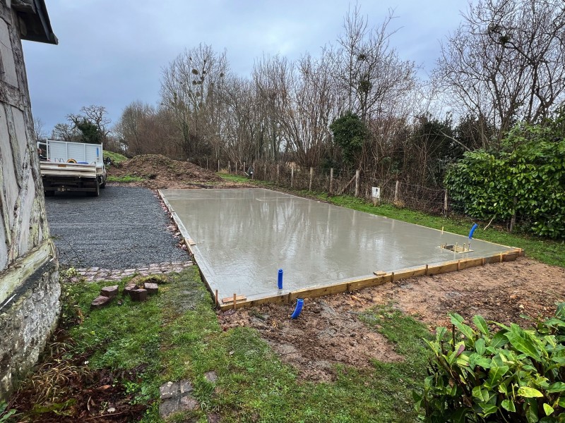 Réalisation d’une dalle béton près de Touques