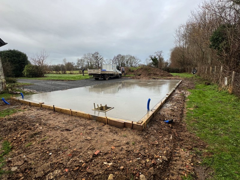 Réalisation d’une dalle béton près de Touques