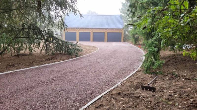 Construction d'un garage en bois double pente à Gaillon près de Vernon
