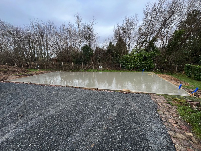 Réalisation d’une dalle béton près de Touques