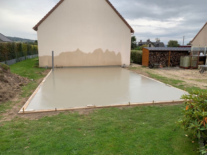 Dalle béton  sur la commune de tancarville