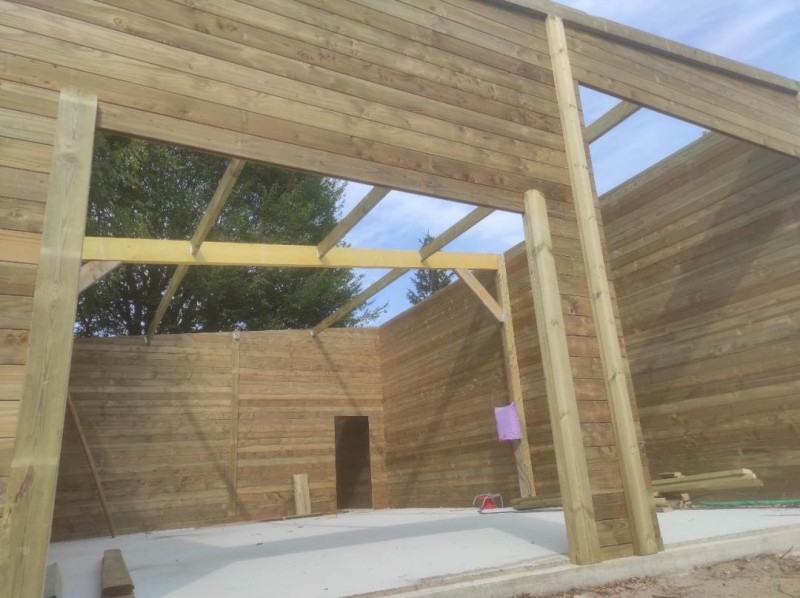 Garage double pente début de chantier