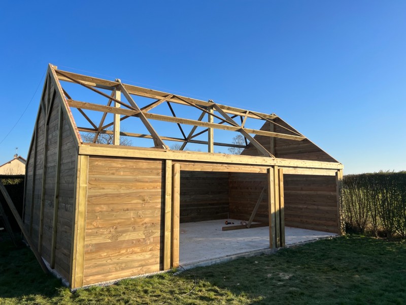 Garage double pente à Pont-Audemer