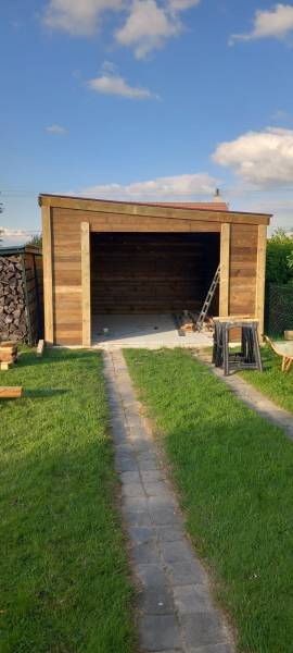 Garage monopente monté par notre client près de Bernay