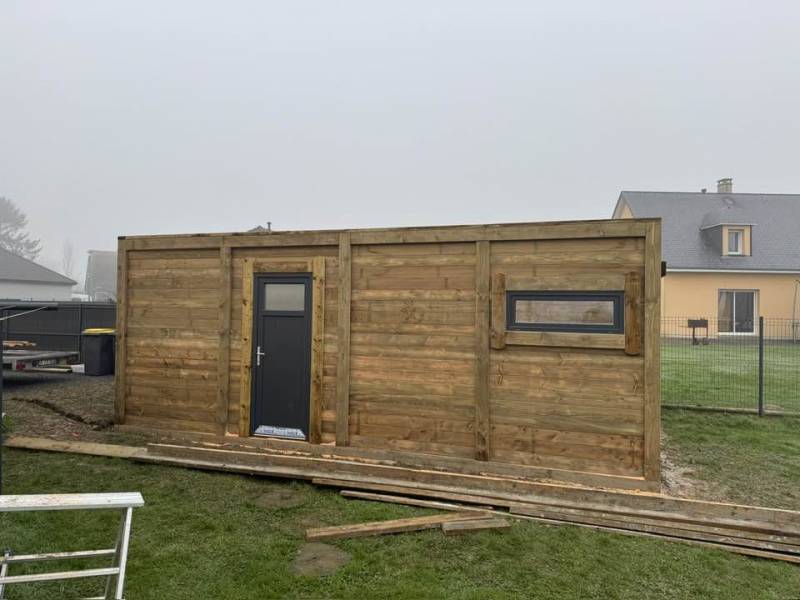 Pose d'un garage faux toit plat de 31,5m2 près de Bourg Achard