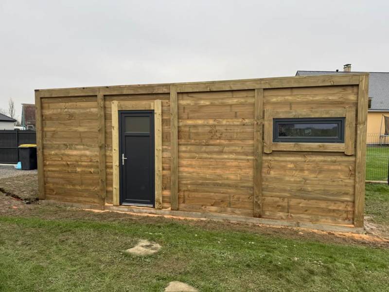 Pose d'un garage faux toit plat de 31,5m2 près de Bourg Achard