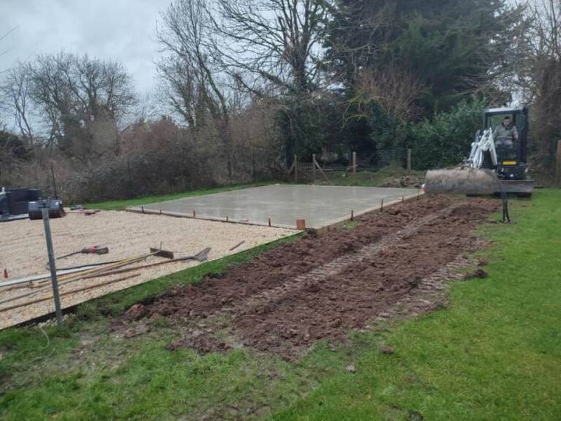 Réalisation d'une dalle béton de 34m2 à Auberville