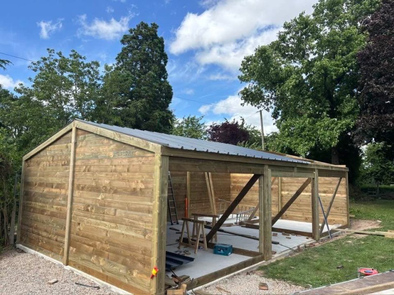 Triple garage double pente de 63m2 près de Nassandres-sur-Risle 