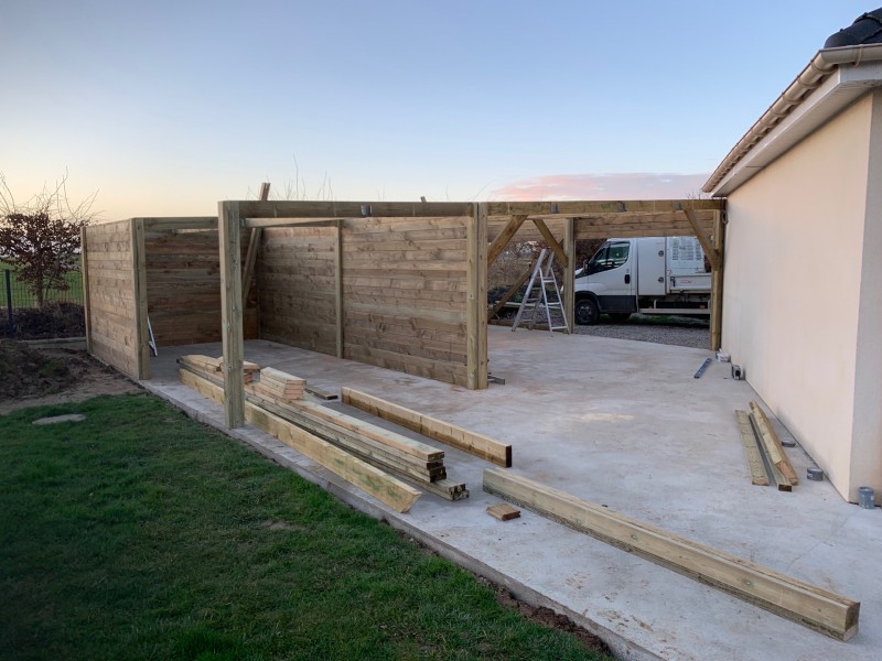 Garage mono pente sur la commune de Ecardenville