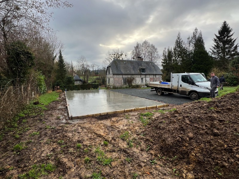 Réalisation d’une dalle béton près de Touques