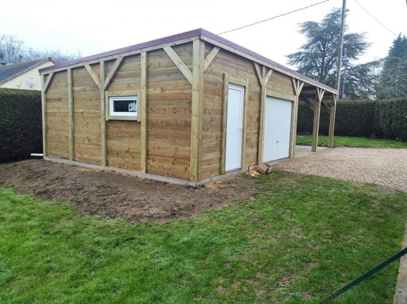 Garage et carport mono pente 6,00x12,00