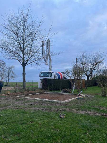 Réalisation d'une dalle béton de 36m2 près de Bourg-Achard