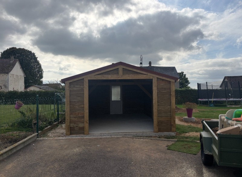 Garage et carport double pente de 40m2