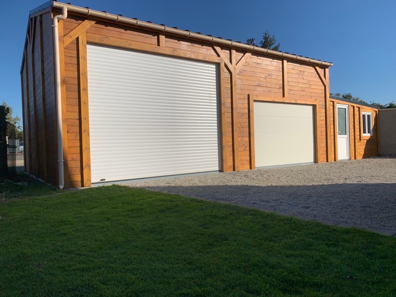 Garage double pente réalisé sur la commune de Ormes