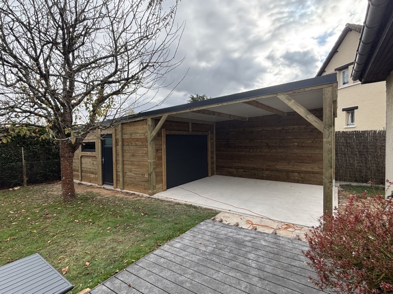 Garage et Carport Monopente de 49m2 à proximité de Verneuil d’Avre et d’Iton 