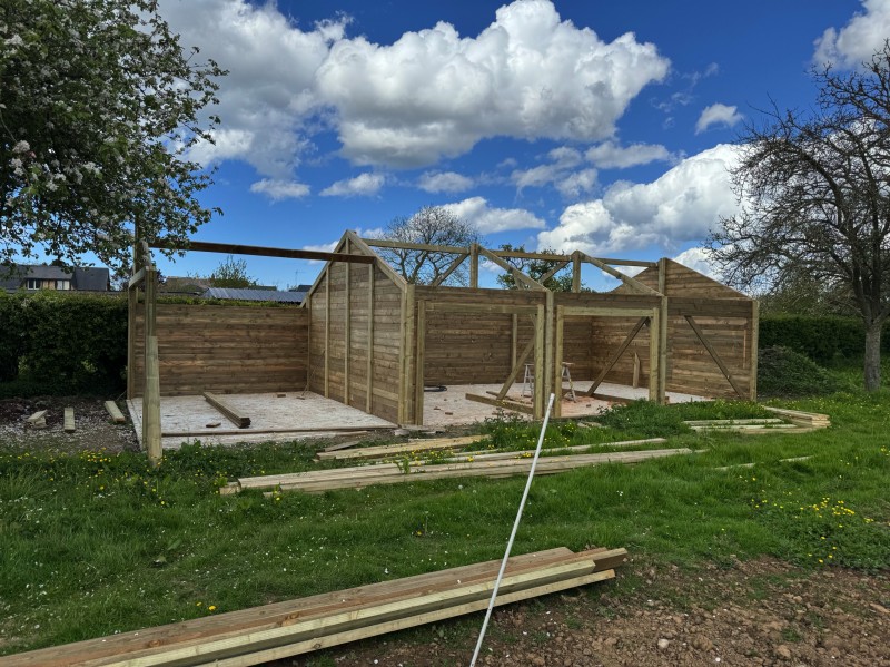 Réalisation d’un garage double pentes de 5,60x12,30 m à Yerville