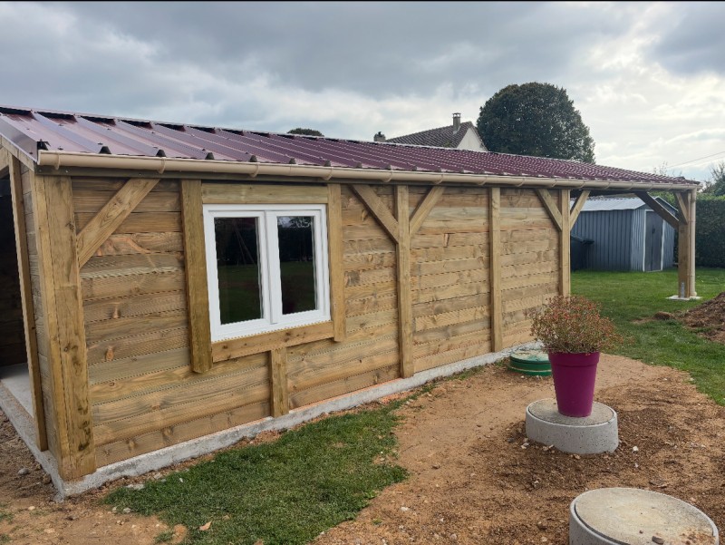 Garage et carport double pente de 40m2