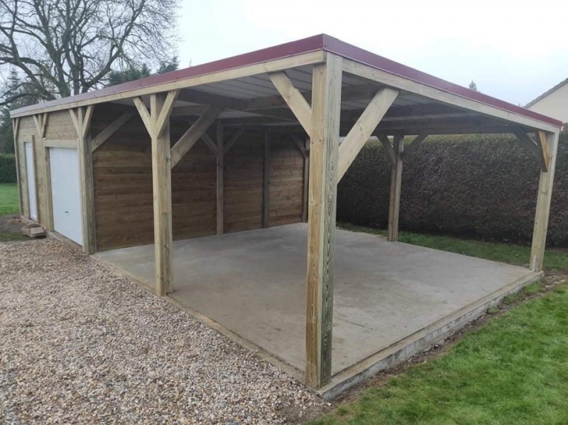 Garage et carport mono pente 6,00x12,00
